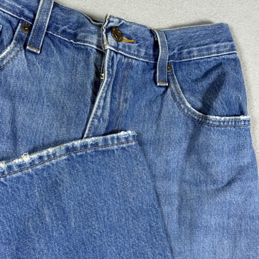 Levis High Waisted Straight Distressed Blue Denim Jeans Women 27** Medium Wash